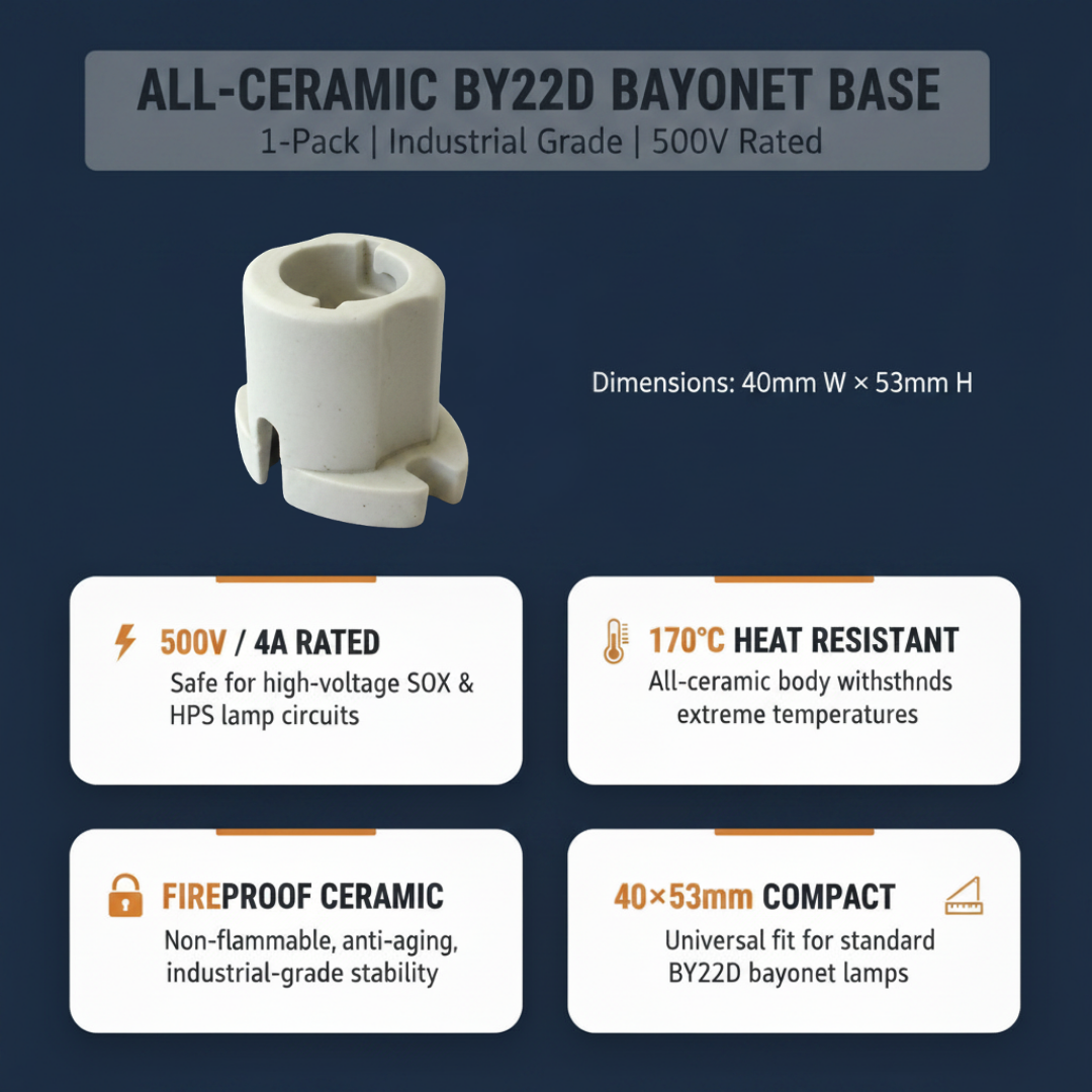 All Ceramic B22 Bayonet Socket with stand base