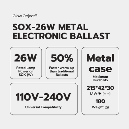 110-240V Universal Metal Electronic Ballast for SOX 26W Low Pressure Sodium (LPS) Lamps