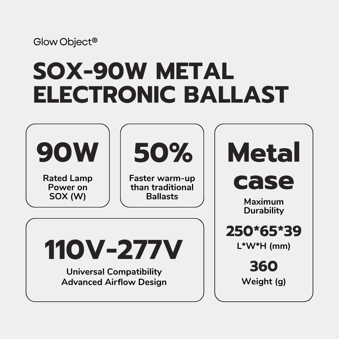 110-277V Universal Metal Electronic Ballast for SOX 90W Low Pressure Sodium (LPS) Lamps