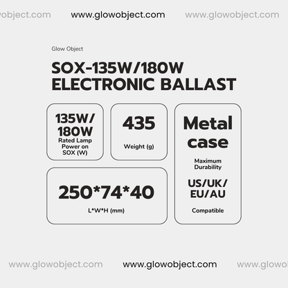 220-240V  Metal Electronic Ballast for SOX 135W Low Pressure Sodium (LPS) Lamps