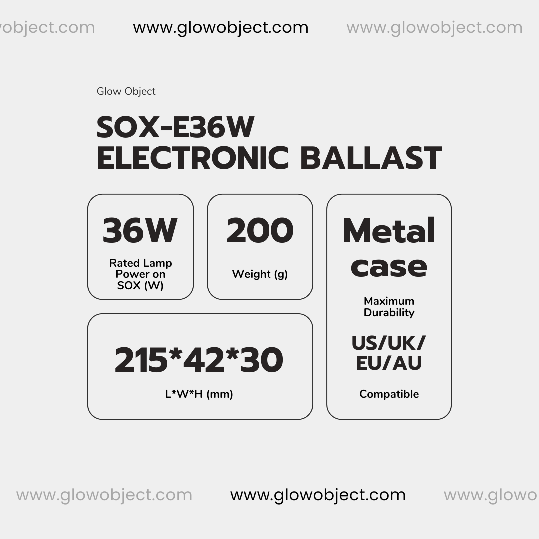 220-240V Universal Metal Electronic Ballast for SOX 36W Low Pressure Sodium (LPS) Lamps