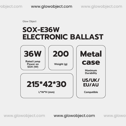 220-240V Universal Metal Electronic Ballast for SOX 36W Low Pressure Sodium (LPS) Lamps
