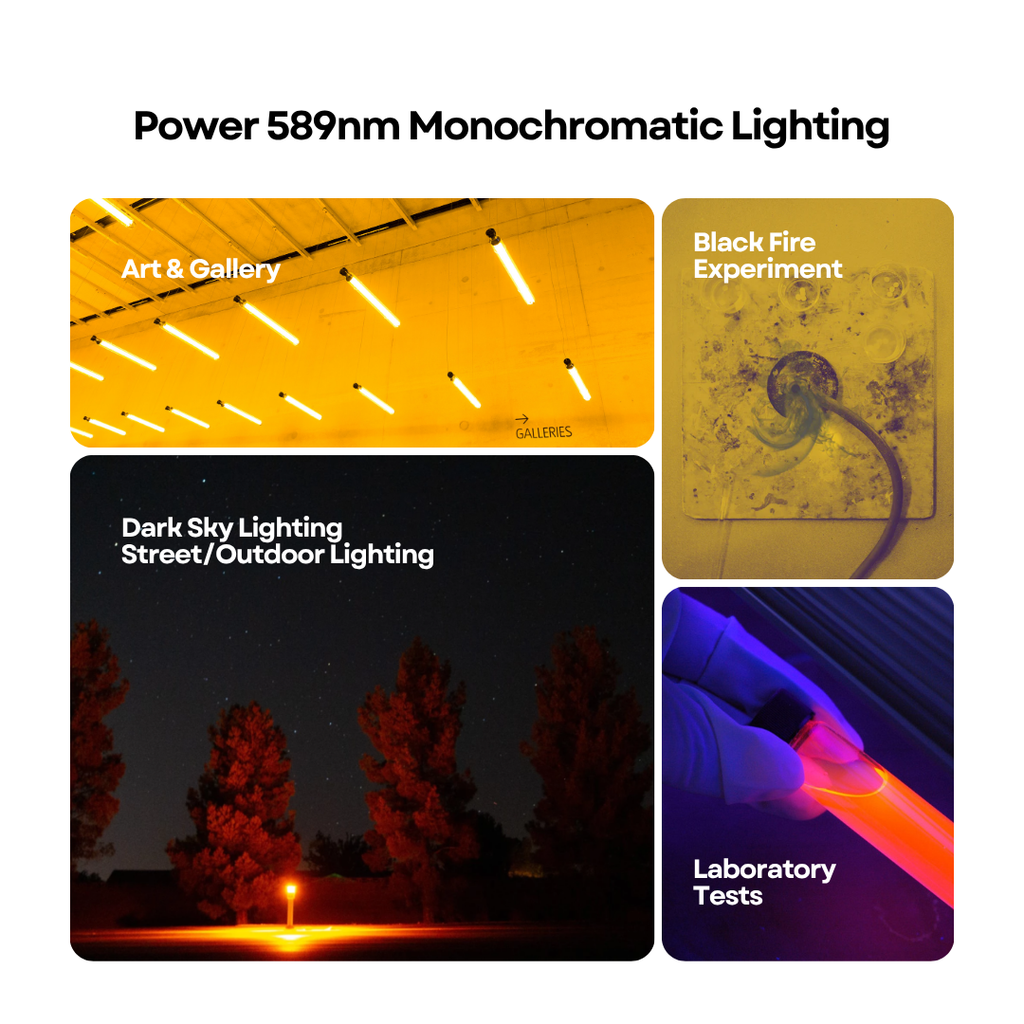 SOX LPS 589nm Monochromatic Light Applications – Art Gallery Black Fire Experiment Dark Sky Street Lighting Laboratory