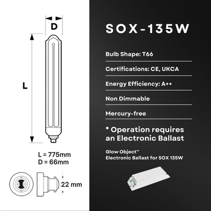 SOX Lamp 135W Low Pressure Sodium Light – LPS Street Lighting Bulb