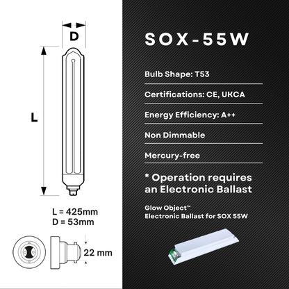 SOX Lamp 55W Low Pressure Sodium Light – LPS Street Lighting Bulb